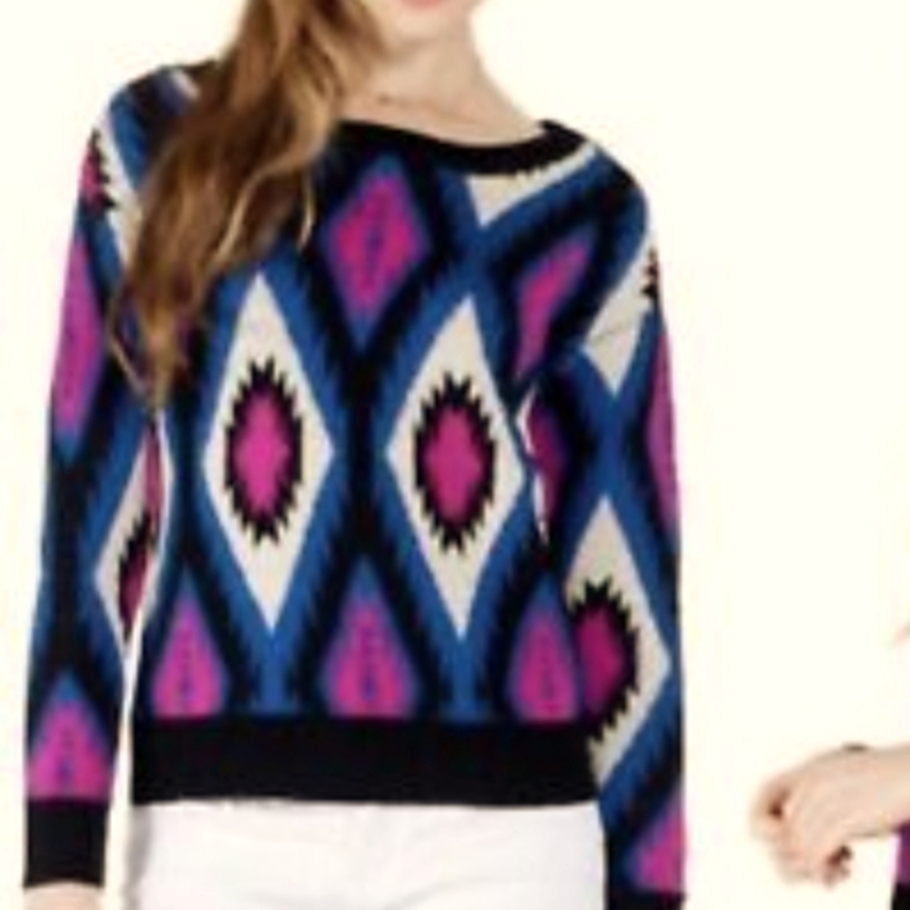 Flying Tomato Aztec Print 80"s Inspired Sweater, Size Small (EUC)